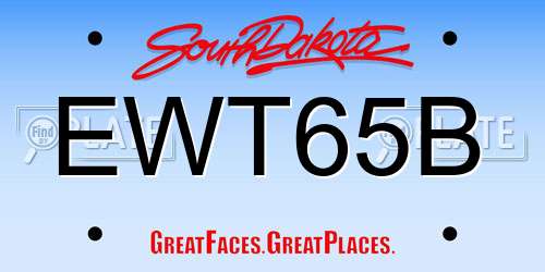 EWT65B South Dakota License Plate