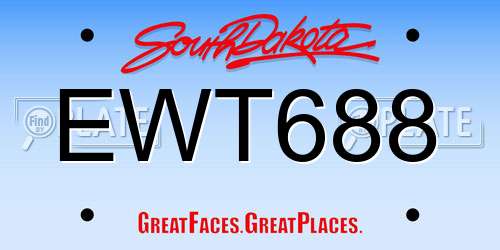 EWT688 South Dakota License Plate