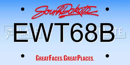 EWT68B South Dakota License Plate