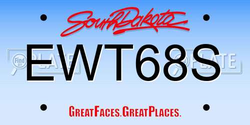 EWT68S South Dakota License Plate
