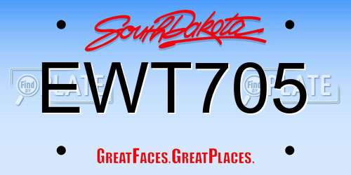 EWT705 South Dakota License Plate