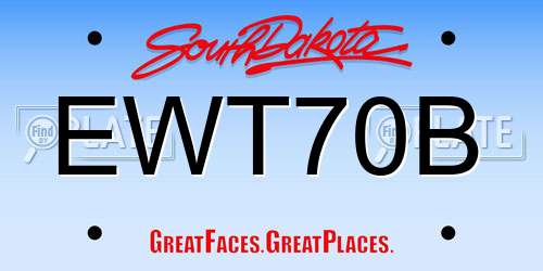 EWT70B South Dakota License Plate