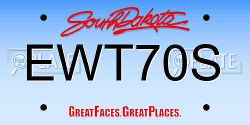 EWT70S South Dakota License Plate