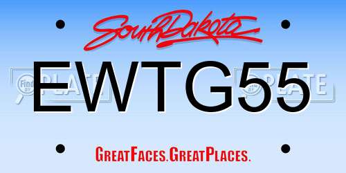 EWTG55 South Dakota License Plate