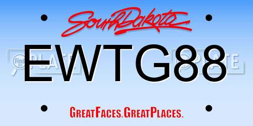 EWTG88 South Dakota License Plate