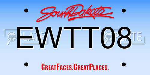 EWTT08 South Dakota License Plate