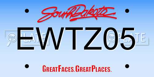EWTZ05 South Dakota License Plate