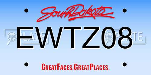 EWTZ08 South Dakota License Plate