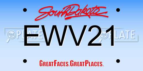 EWV21 South Dakota License Plate