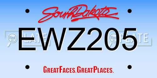 EWZ205 South Dakota License Plate