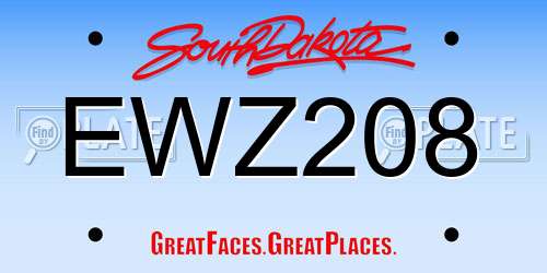 EWZ208 South Dakota License Plate