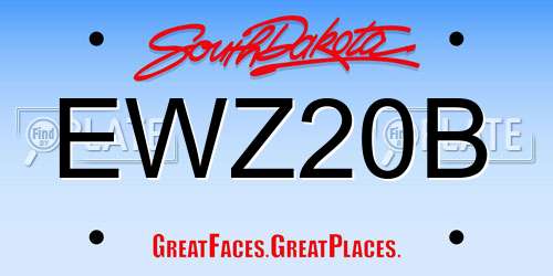 EWZ20B South Dakota License Plate