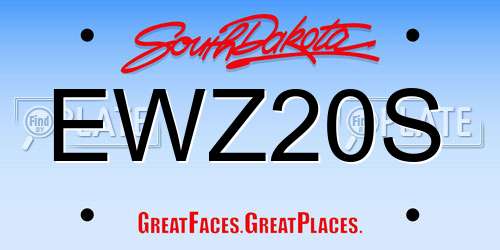 EWZ20S South Dakota License Plate