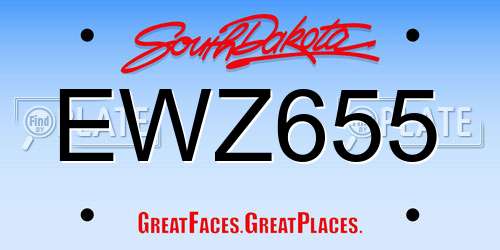 EWZ655 South Dakota License Plate