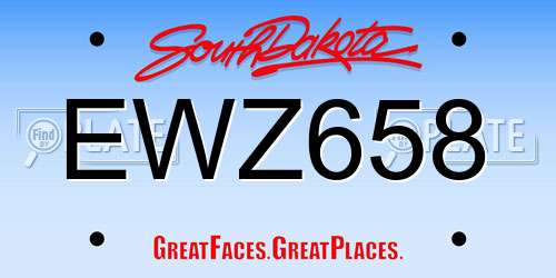 EWZ658 South Dakota License Plate