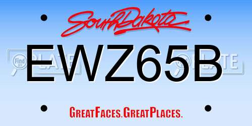 EWZ65B South Dakota License Plate
