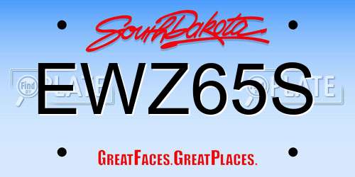 EWZ65S South Dakota License Plate