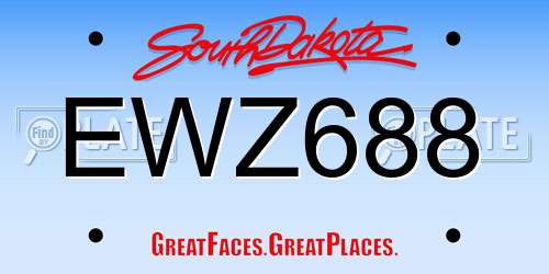 EWZ688 South Dakota License Plate
