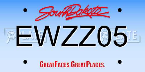 EWZZ05 South Dakota License Plate