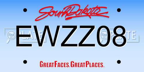 EWZZ08 South Dakota License Plate