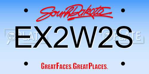 EX2W2S South Dakota License Plate