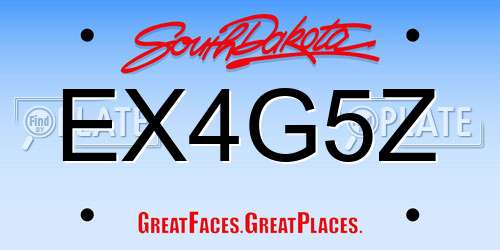 EX4G5Z South Dakota License Plate