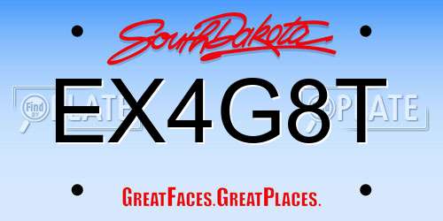 EX4G8T South Dakota License Plate