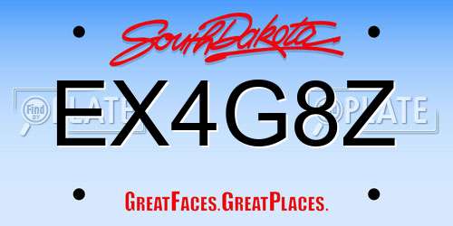 EX4G8Z South Dakota License Plate