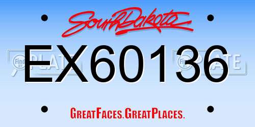 EX60136 South Dakota License Plate