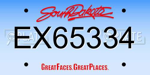 EX65334 South Dakota License Plate
