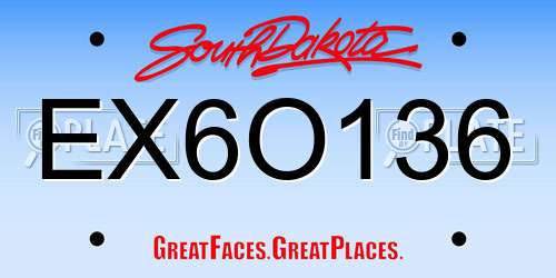 EX6O136 South Dakota License Plate