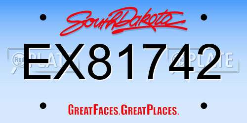 EX81742 South Dakota License Plate