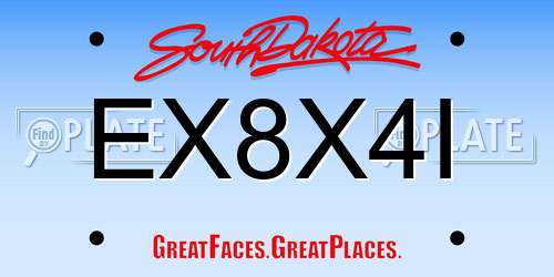 EX8X4I South Dakota License Plate