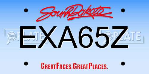 EXA65Z South Dakota License Plate