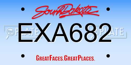 EXA682 South Dakota License Plate