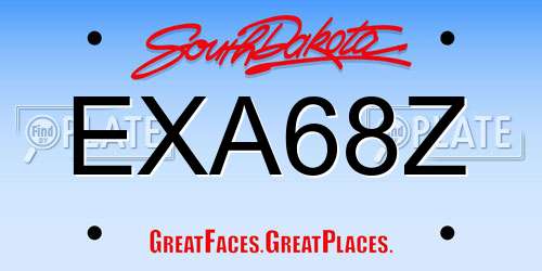 EXA68Z South Dakota License Plate