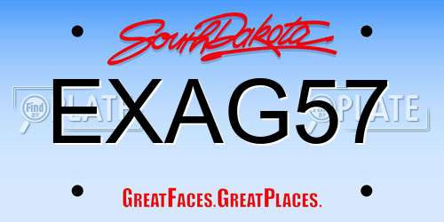 EXAG57 South Dakota License Plate