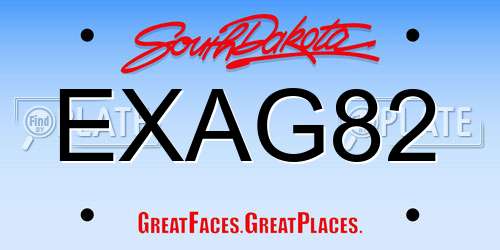 EXAG82 South Dakota License Plate