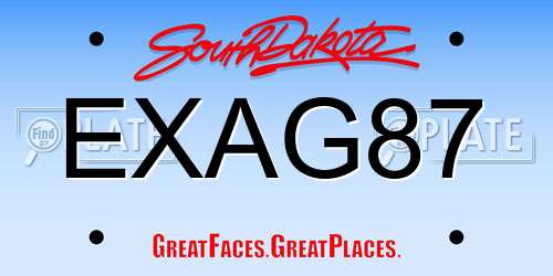 EXAG87 South Dakota License Plate