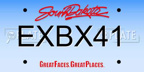 EXBX41 South Dakota License Plate