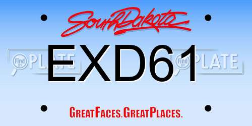 EXD61 South Dakota License Plate