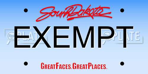 EXEMPT South Dakota License Plate