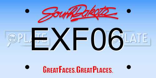 EXF06 South Dakota License Plate