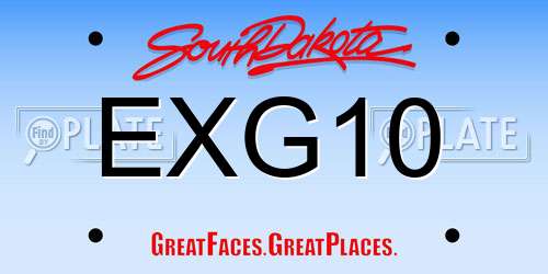 EXG10 South Dakota License Plate