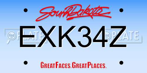 EXK34Z South Dakota License Plate