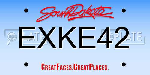 EXKE42 South Dakota License Plate