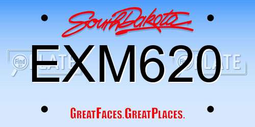EXM620 South Dakota License Plate