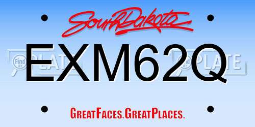 EXM62Q South Dakota License Plate