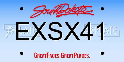 EXSX41 South Dakota License Plate