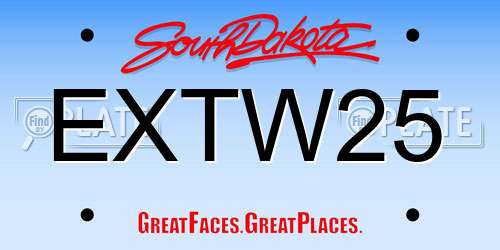 EXTW25 South Dakota License Plate